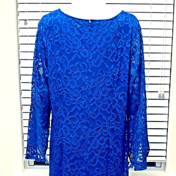 Alfani Woman, Sz 18W, Blue Formal Dress, Sheath Style, Lined, New without Tags! - Picture 9 of 12